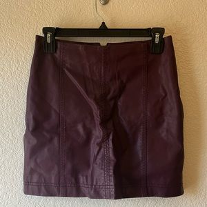Free People Faux Leather purple skirt
